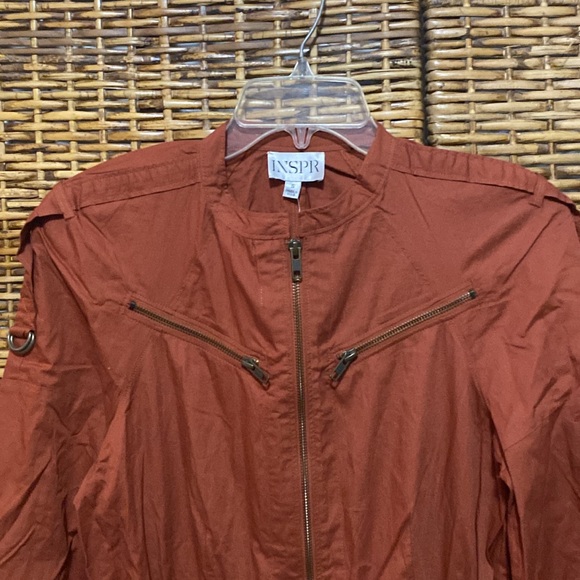 NWT INSPR by Nicole Williams burnt orange zipper details jumpsuit S - Picture 4 of 9